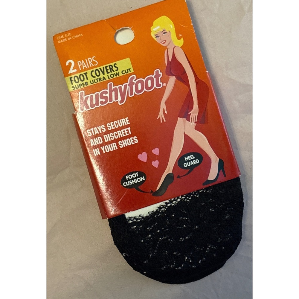 NEW Kushyfoot 2pk Black Foot‎ Covers, Regular/One Size